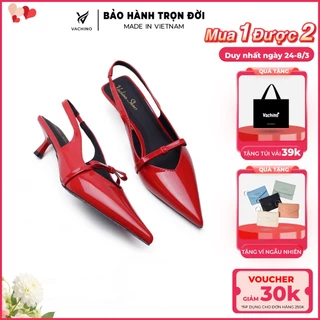 VACHINO - Giày cao gót nữ mũi nhọn phối nơ kiểu dáng thanh lịch sang trọng cao 5cm-VA007