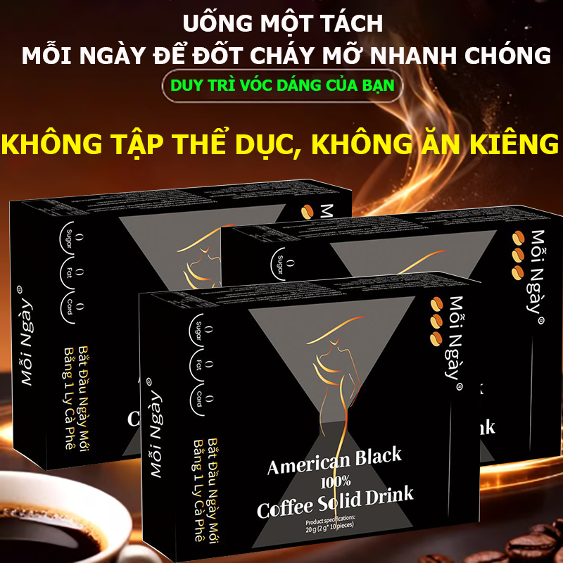 【COD】Cà phê đen không đường giúp tăng cường trao đổi chất, thải độc, có hương vị đậm đà và dễ pha chế.10 túi