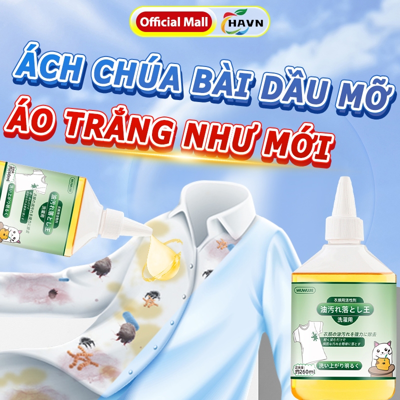 Nước Tẩy Dầu Mỡ Chuyên Nghiệp Cho Quần Áo, Chất tẩy dầu mỡ trên quần áo, Chất tẩy ố vàng trên quần áo