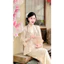 PPN31 Pháp phục tơ tằm in hoa tay rút nơ cực xinh