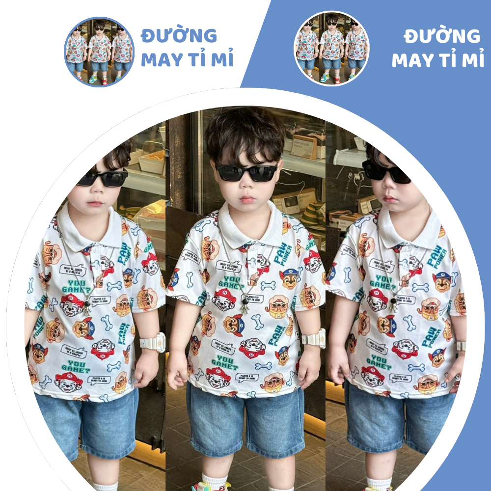 [À ƠI SHOP] B77- bộ polo chó xương paw power- a116.869