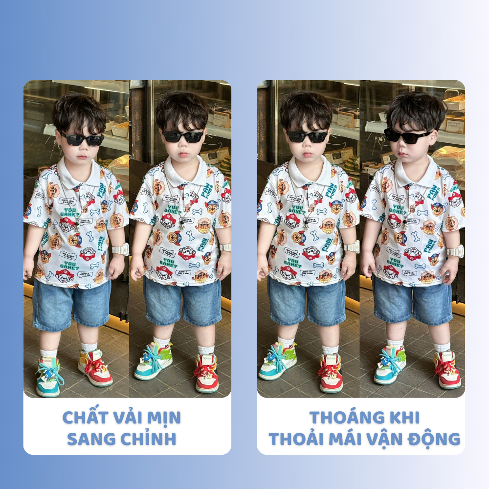 [À ƠI SHOP] B77- bộ polo chó xương paw power- a116.869