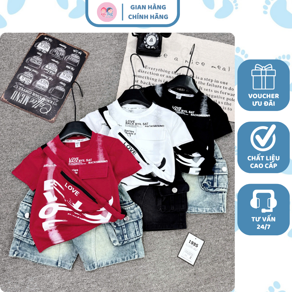 [À ƠI SHOP] T11- bộ cộc có túi love back- a116.873