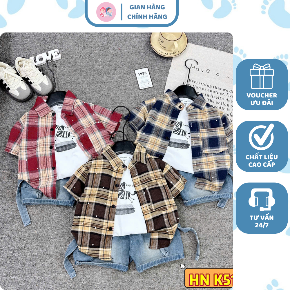 [À ƠI SHOP] B22- set 3ct sơ mi caro- a111.112