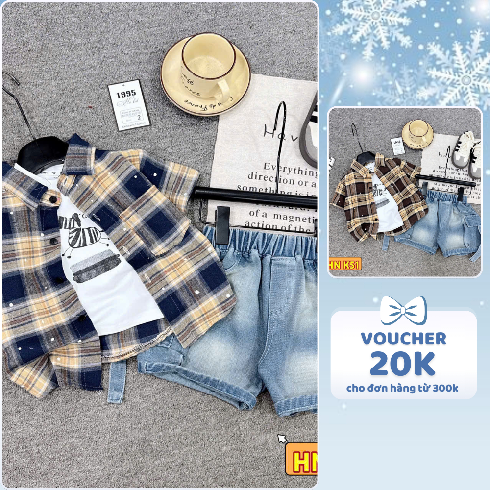 [À ƠI SHOP] B22- set 3ct sơ mi caro- a111.112