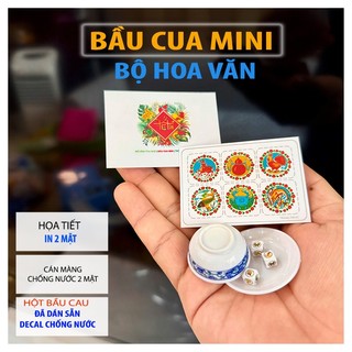 mô hình bầu cua mini, bầu cua mini hoa văn