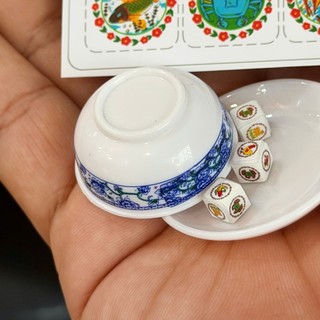 mô hình bầu cua mini, bầu cua mini hoa văn