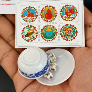 mô hình bầu cua mini, bầu cua mini hoa văn