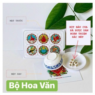 mô hình bầu cua mini, bầu cua mini hoa văn