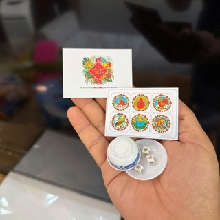 mô hình bầu cua mini, bầu cua mini hoa văn