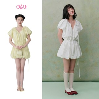 Đầm bí OLV dáng suông rộng cổ V Parachute Vneck Puff Sleeves Dress năng động trẻ trung