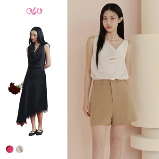 Áo OLV lụa cổ đổ dáng suông thanh lịch Satin Draped Cowl Top nhiều màu phù hợp đi chơi đi tiệc