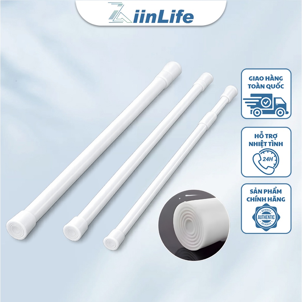 ZiinLife Thanh Treo Rèm Rome Mảnh, Chắc Chắn, Không Cần Khoan, Tặng Móc ...