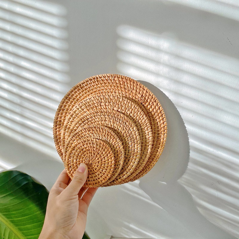 Lót Ly & Lót Nồi Mây Tre Đan MỘC AN Cách Nhiệt, Trang Trí Bàn Ăn Nhiều Kích Thước