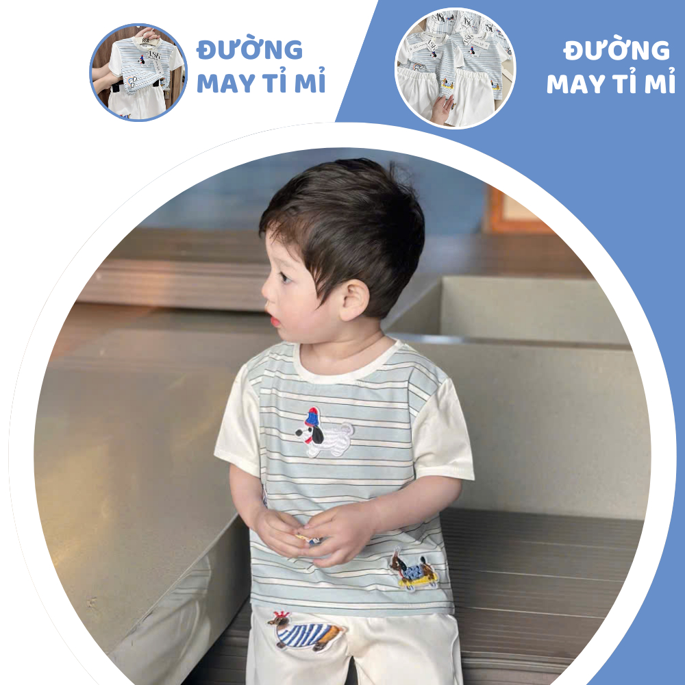[À ƠI SHOP] B09- bộ cộc sọc xanh chó cầu vồng - a117.1772