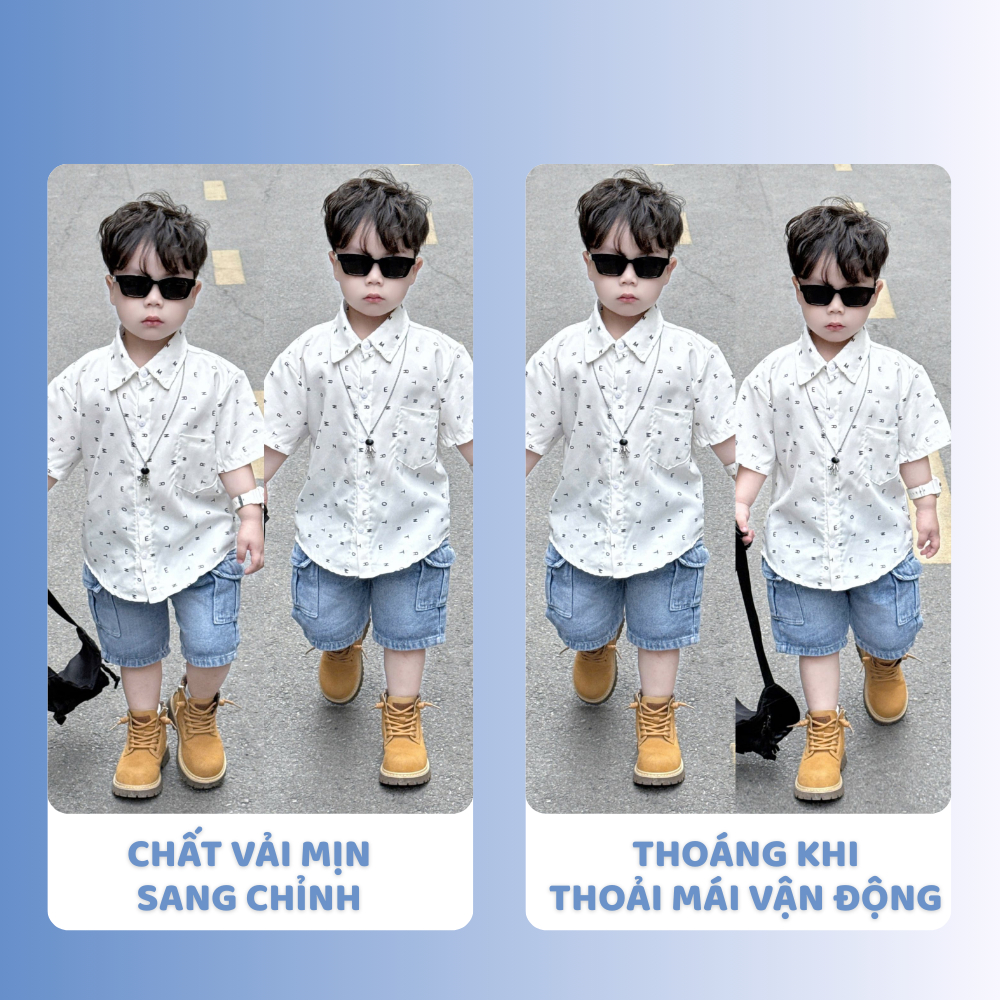[À ƠI SHOP] B15- bộ sơ mi quần bò cộc chữ- a108.317