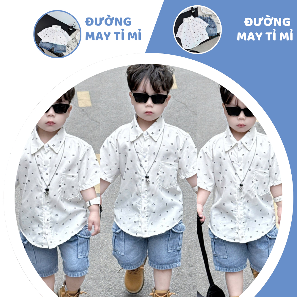 [À ƠI SHOP] B15- bộ sơ mi quần bò cộc chữ- a108.317
