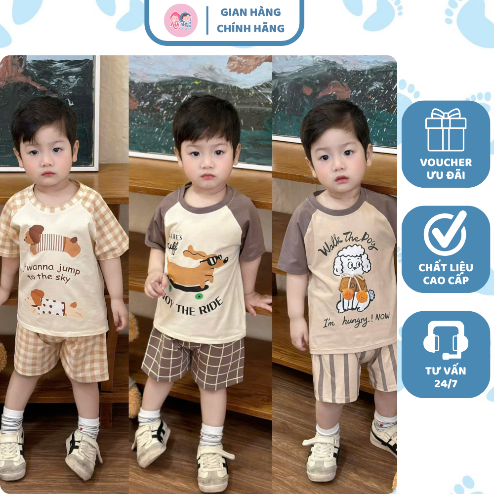[À ƠI SHOP] V59- set 3 bộ cộc tay chó ruff- a100.321