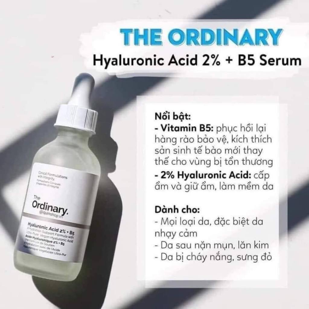 Tinh chất Serum The Ordinary Hyaluronic Acid 2% + B5 30ml cấp ẩm, cấp nước và hồi phục da