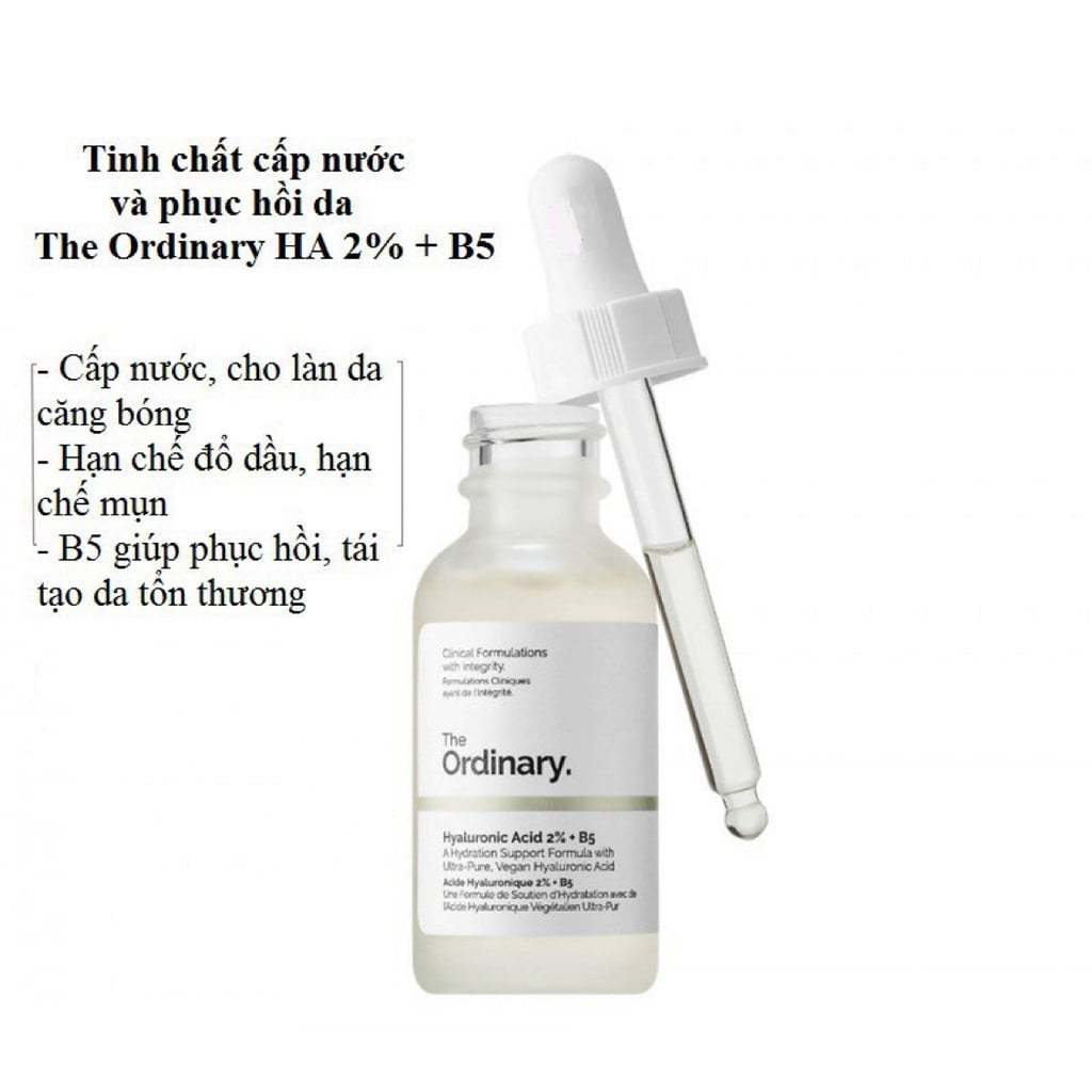 Tinh chất Serum The Ordinary Hyaluronic Acid 2% + B5 30ml cấp ẩm, cấp nước và hồi phục da
