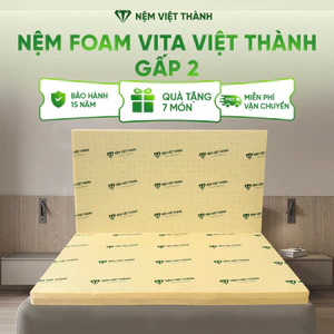 Nệm Foam Gấp 2 VITA Việt Thành Cao Cấp, Thoáng Khí, Bền Bỉ, Nâng Đỡ Đàn Hồi, Gấp Gọn, Tối Ưu Diện Tích.