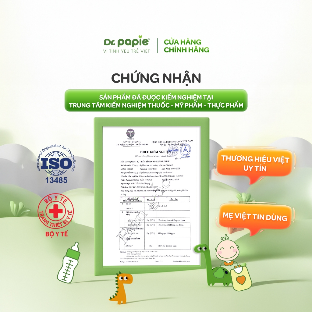 Combo 2 Bọt Rửa Bình Thảo Dược Khử Mùi Loại Bỏ Cặn Sữa Làm Mềm Mại Da Tay Dr.Papie (400ml/chai)
