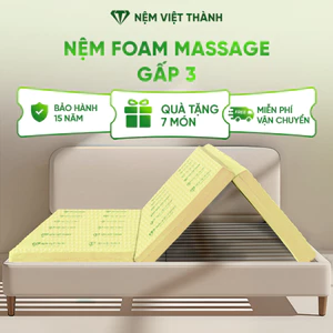 Nệm Foam Massage Gấp 3 Việt Thành, Phân Tán Lực Đều, Lưu Thông Không khí, Nâng Đỡ, Đàn Hồi, Êm Ái.