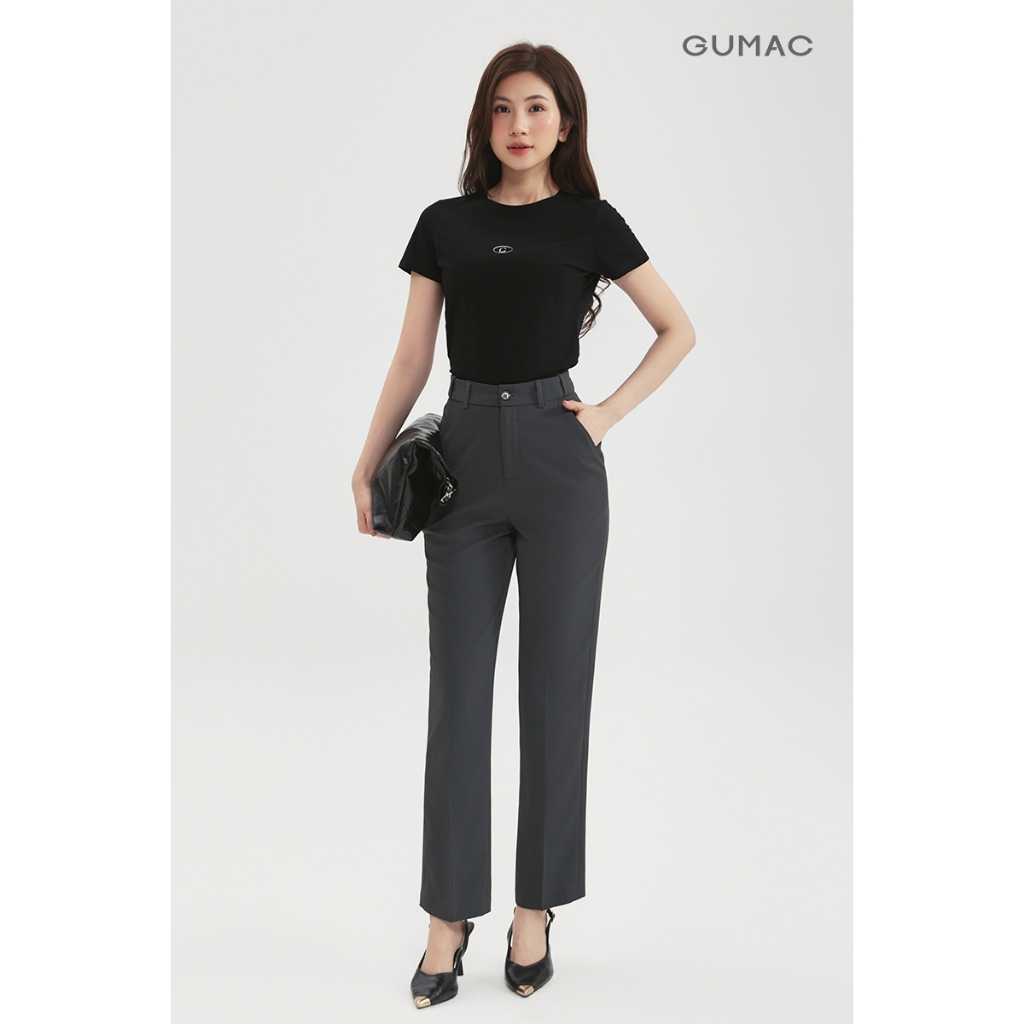 Áo Thun Nữ Cổ Tròn GUMAC Form Slim Cơ Bản Chất Cotton Co Giãn Dễ Phối YATD12002