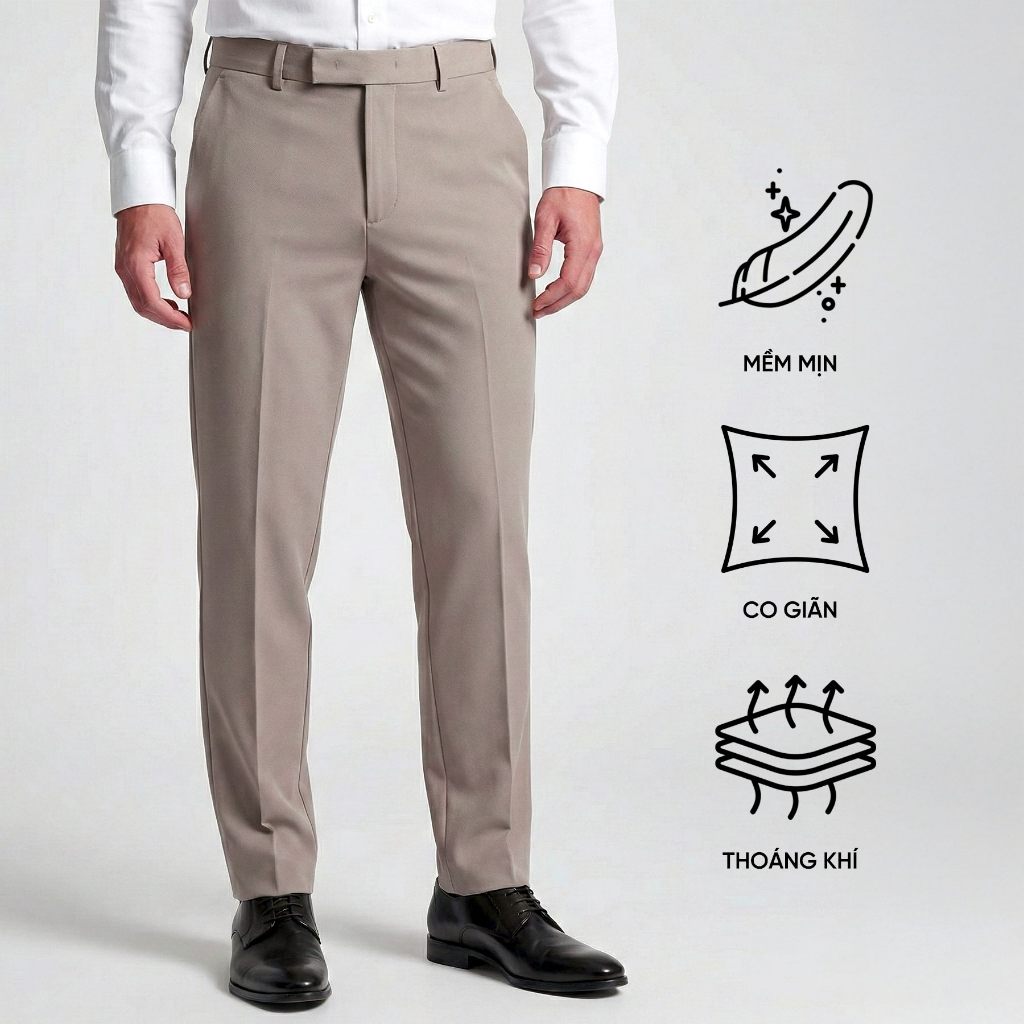 Quần Âu Nam Lamode Công Sở Sinh Viên Học Sinh Regular Fit LTR0030S0