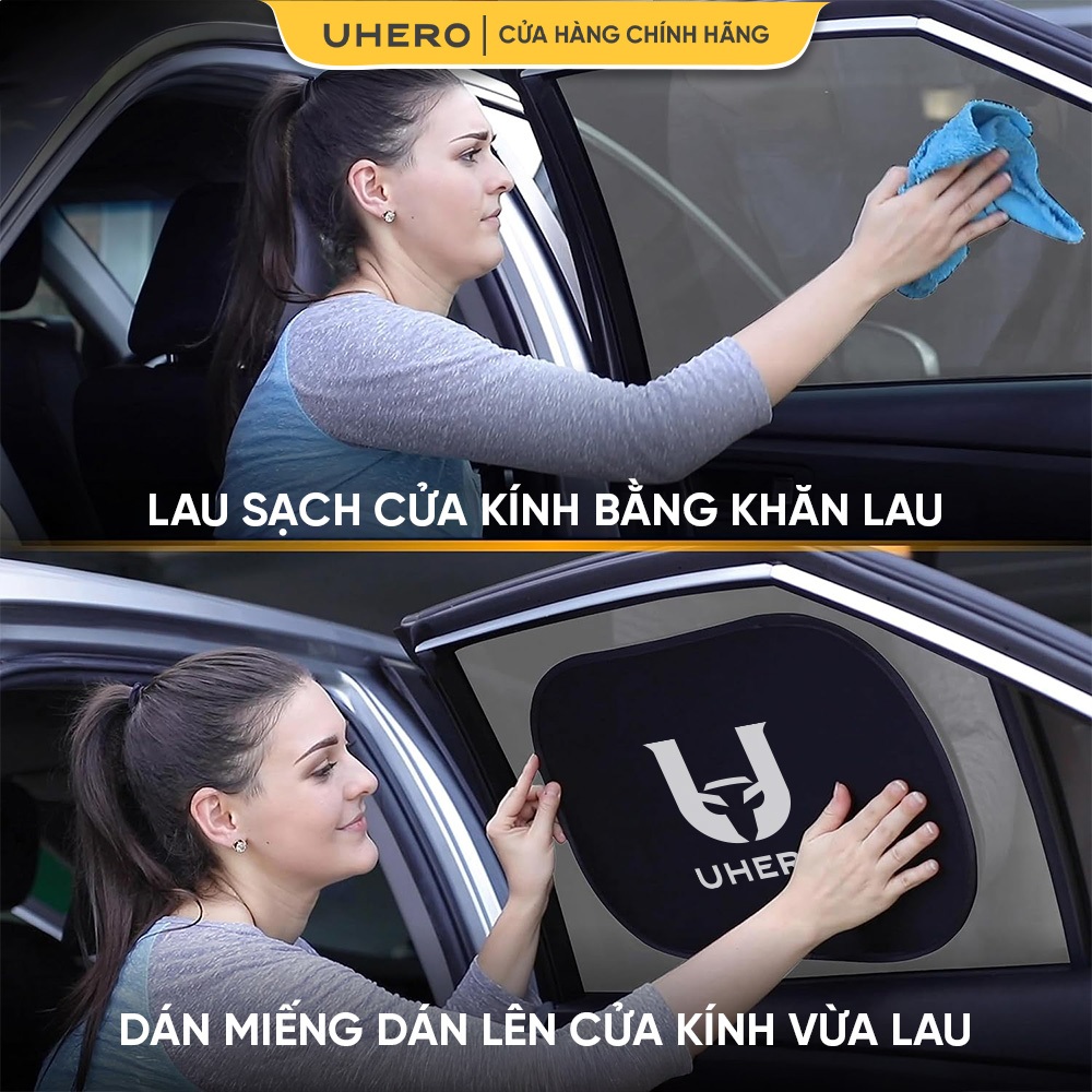 Tấm chắn nắng ô tô UHERO dính tĩnh điện, Gấp Gọn 3 Giây, phù hợp mọi loại kính xe UTCN