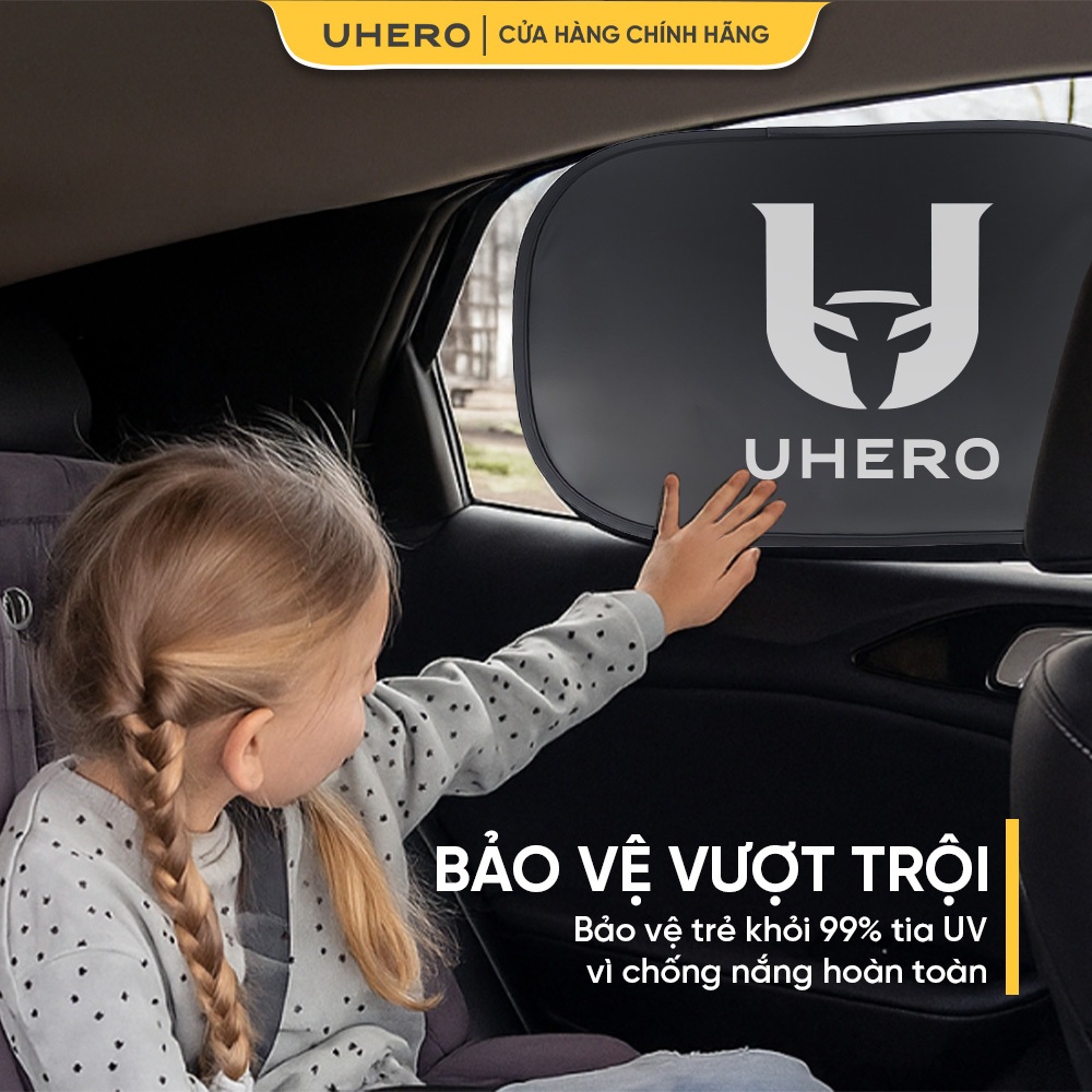 Tấm chắn nắng ô tô UHERO dính tĩnh điện, Gấp Gọn 3 Giây, phù hợp mọi loại kính xe UTCN