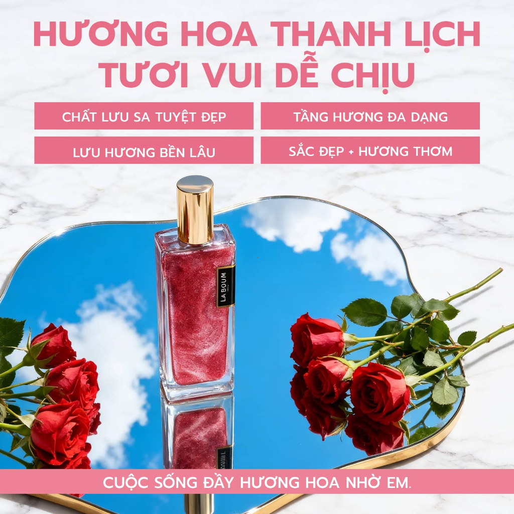 LABOUM Nước Hoa Body Có Nhũ – Thơm Lâu, Mùi Rose - Berlin Girl, Unisex