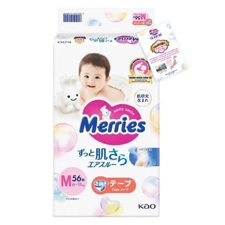 Tã Dán Cao Cấp Merries Size S70 M56