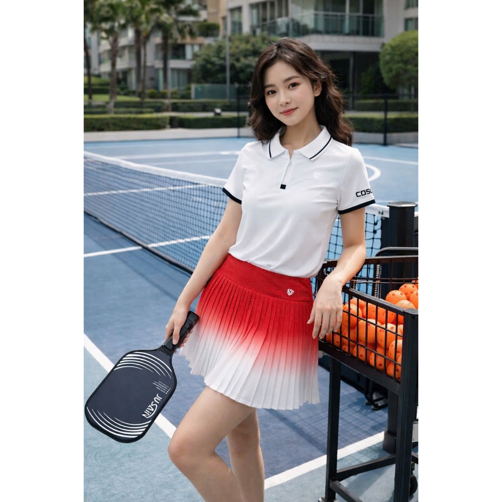 Bộ thể thao nữ, Bộ váy Áo cổ đứcphong cách mới Pick, Golf Tennis cao cấp... Hàng QC
