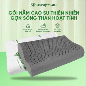 Gối Nằm Cao Su Thiên Nhiên Hoạt Tính Việt Thành Tốt Sức Khoẻ, Chịu Lực, Nâng Đỡ, Ôm Sát Vai Gáy Người Nằm
