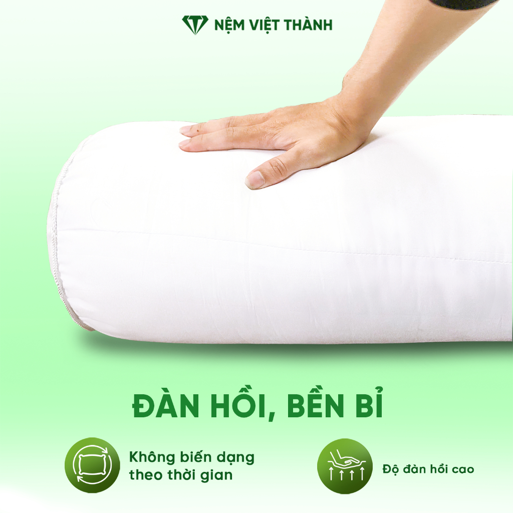 [CHUẨN KHÁCH SẠN] Gối Ôm Lông Vũ Việt Thành Thoáng Khí, Mềm Mịn, Không Xẹp, Không Vón Cục, Ôm Sát Cơ Thể, Có Khóa Kéo.