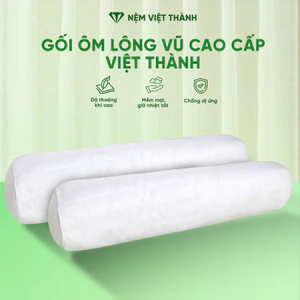 Gối Ôm Lông Vũ Việt Thành Thoáng Khí, Mềm Mịn, Không Xẹp, Không Vón Cục, Ôm Sát Cơ Thể, Có Khóa Kéo.