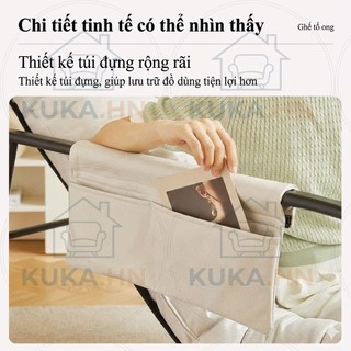 KUKA Ghế lười bập bênh phòng khách, có gác chân và túi đựng, vải công nghệ êm ái 1M45