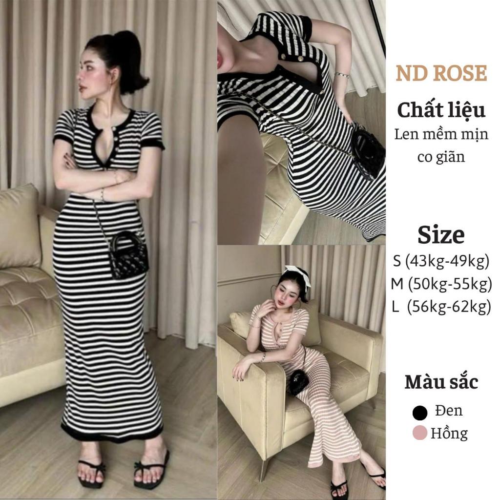 Váy Body Nữ Dáng Dài Chất Len Co Giãn, Tôn Dáng, Có Xẻ Tà NDS1
