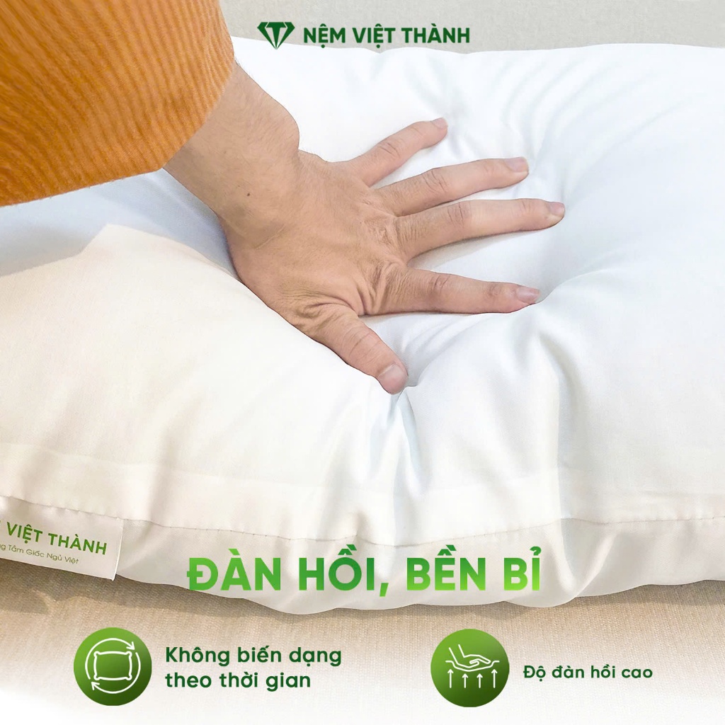 [COMBO KHUYẾN MÃI] Gối Nằm Gòn Việt Thành 40x60, 50x70, Hút Chân Không, Êm Ái, Nâng Đỡ, Hỗ Trợ Cổ, Khóa Kéo Tiện Lợi.