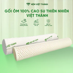 Gối Ôm Cao Su Thiên Nhiên Việt Thành, Kích Thước 20x100, Không Nóng Bí, Không Xẹp Lún, Ôm Sát Cơ Thể.