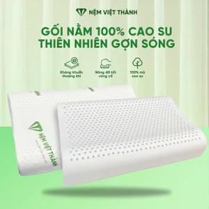 Gối Nằm Cao Su Thiên Nhiên Gợn Sóng Việt Thành, Êm Ái, Nâng Đỡ Vai Gáy, Thông Thoáng Vượt Trội.