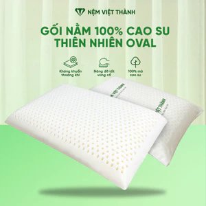 Gối Nằm Cao Su Thiên Nhiên OVAL Việt Thành Cao Cấp, Thoáng Khí, Nâng Đỡ, Bảo Vệ Sức Khoẻ Người Nằm.
