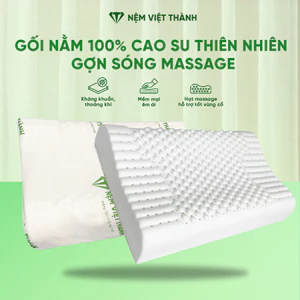 Gối Nằm Cao Su Thiên Nhiên Việt Thành, Công Nghệ Gợn Sóng Massage, Hỗ Trợ Nâng Đỡ Tốt Vùng Cổ Gáy.
