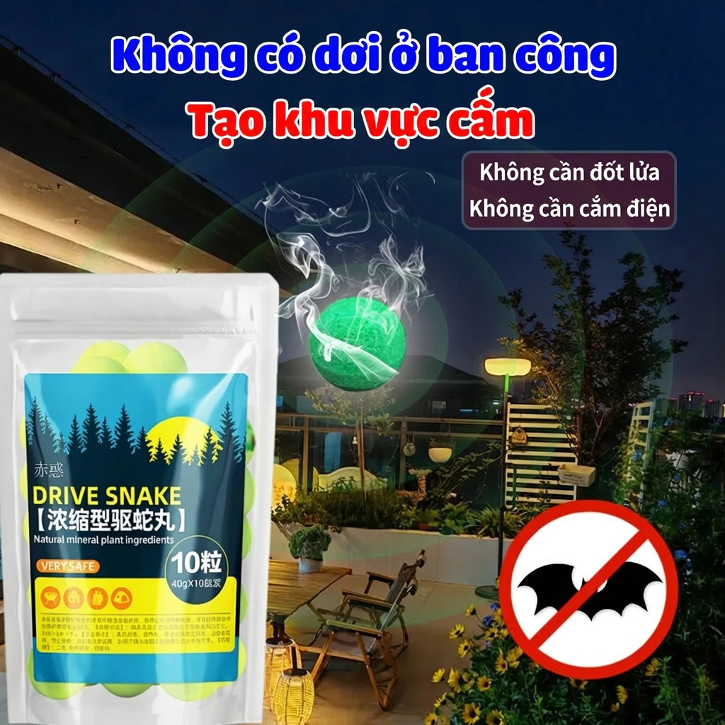 🦇 Không có dơi trong 80 năm 🦇Thuốc đuổi dơi Thuốc diệt dơi 1 túi 10 viên An toàn cho con người Không gây hại