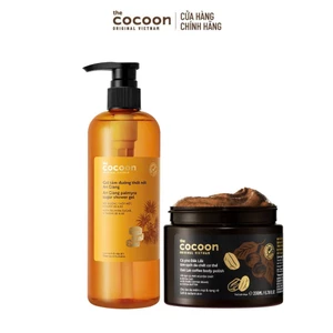 Combo 1 Gel tắm đường thốt nốt 500ml + 1 Hủ cà phê Đắk Lắk tẩy da chết cơ thể Cocoon 200ml