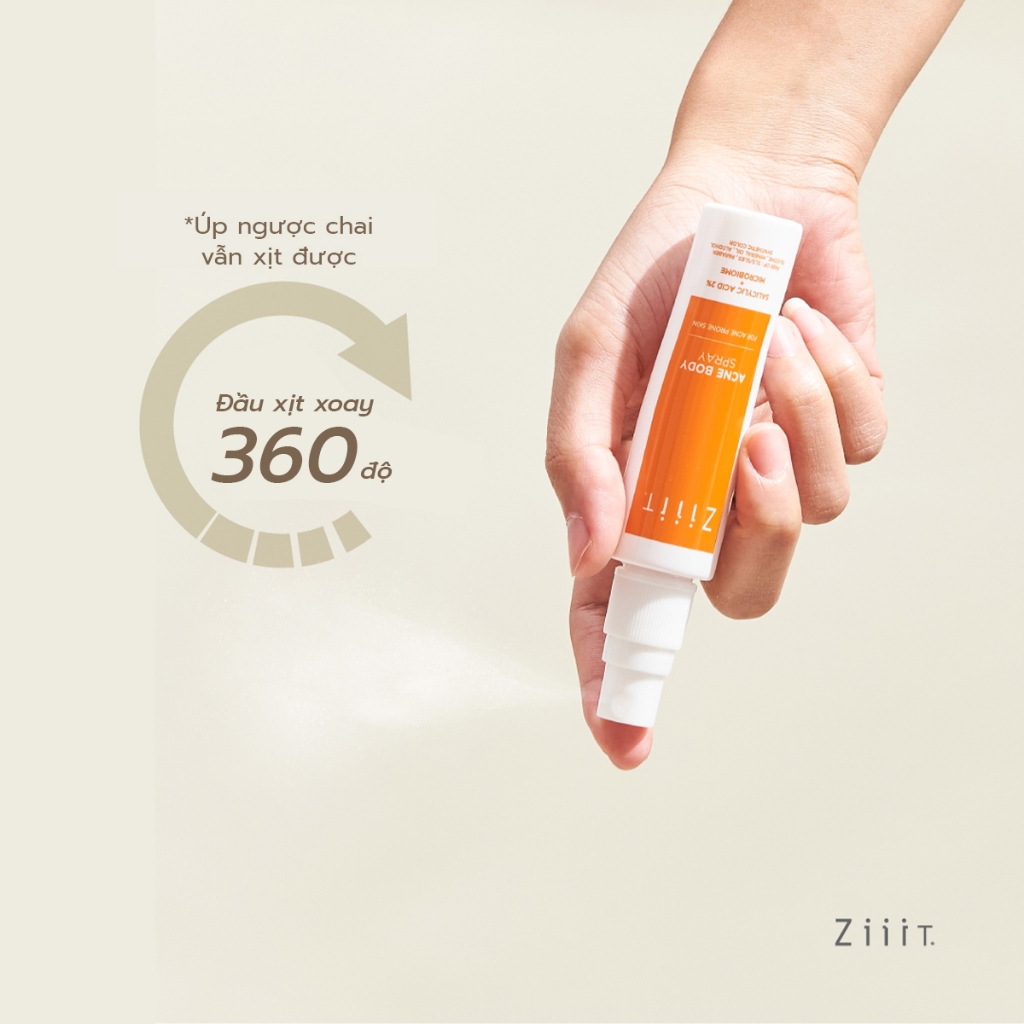 Combo 3 Chai Xịt Giảm Mụn Lưng BHA Kháng Khuẩn, Giảm Viêm Nang Lông Cho Da Nhạy Cảm ZiiiT 20ml