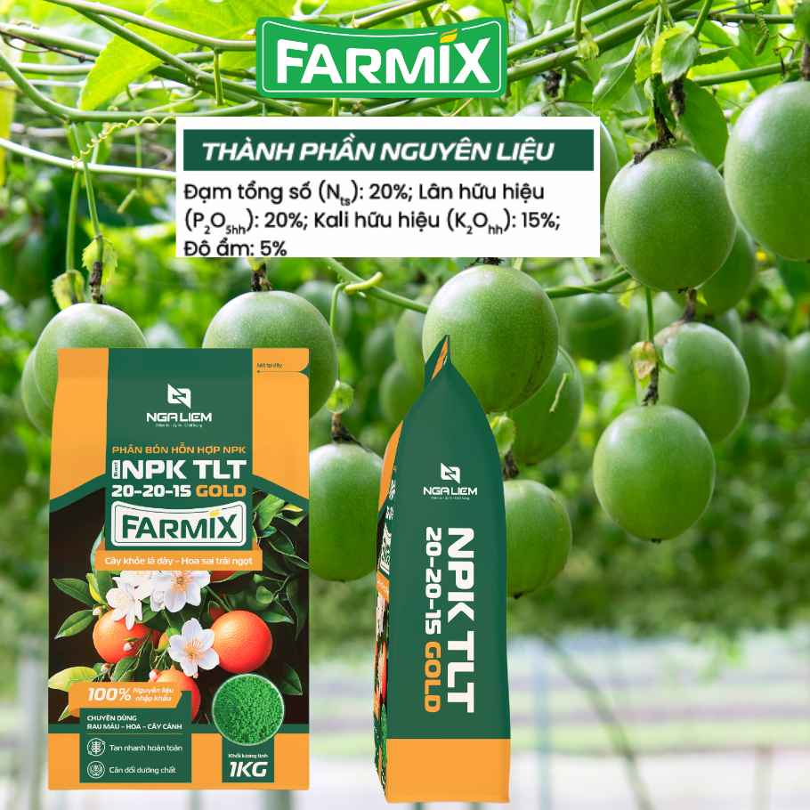 Phân Bón NPK 20-20-15 Gold Farmix – Dinh Dưỡng Cân Đối Cho Cây Khỏe Toàn Diện (1KG)