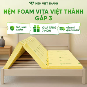 Nệm Foam Gấp 3 VITA Việt Thành Cao Cấp, Thành Phần Thông Thoáng, Gấp Gọn, Tối Ưu Diện Tích, Nâng Đỡ Tốt.