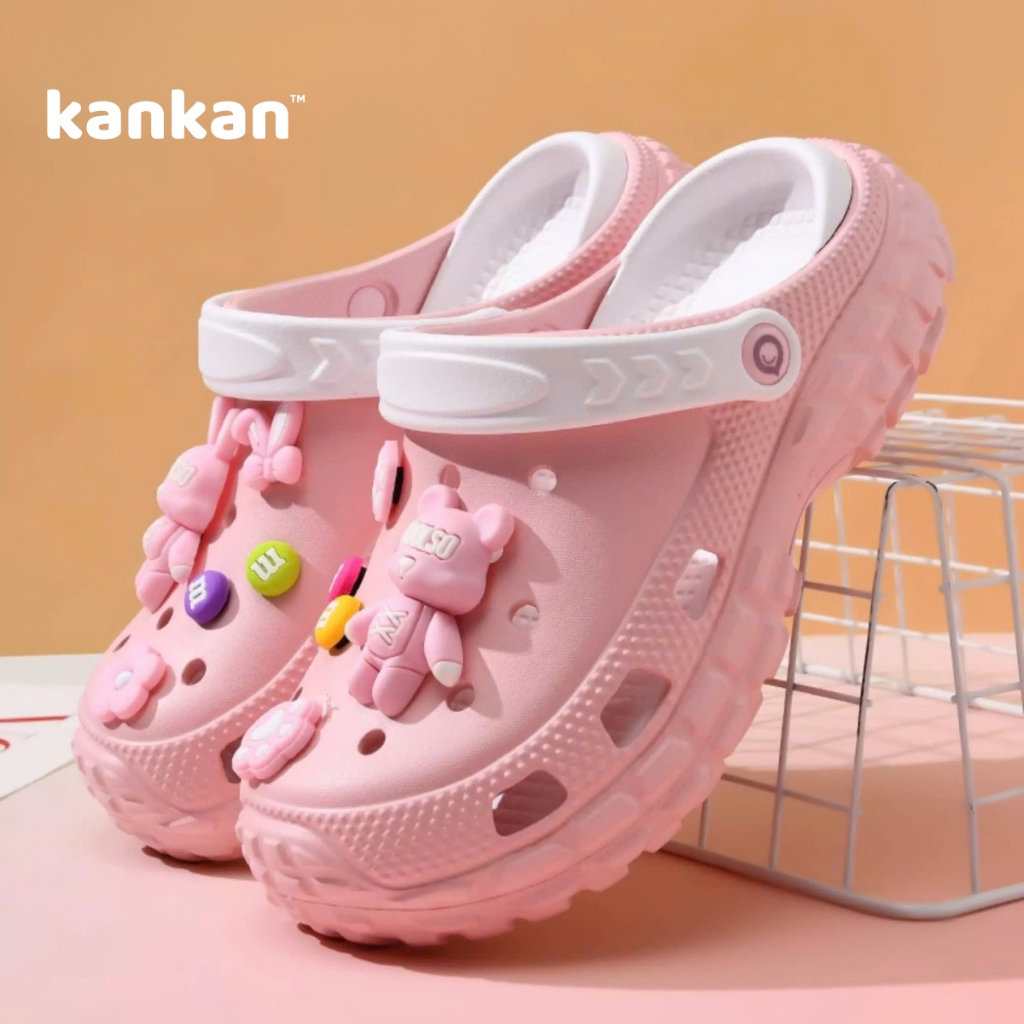 Sục Cho Bé Gái KanKanStore Dép Sục Có Quai Tặng Kèm Sticker Nổi KA133